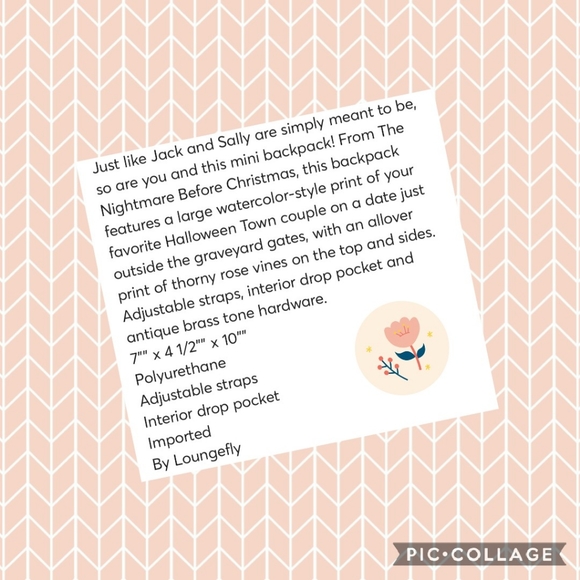 LOUNGEFLY Nightmare Before Christmas Jack & Sally Graveyard Backpack & Wallet - Picture 3 of 9